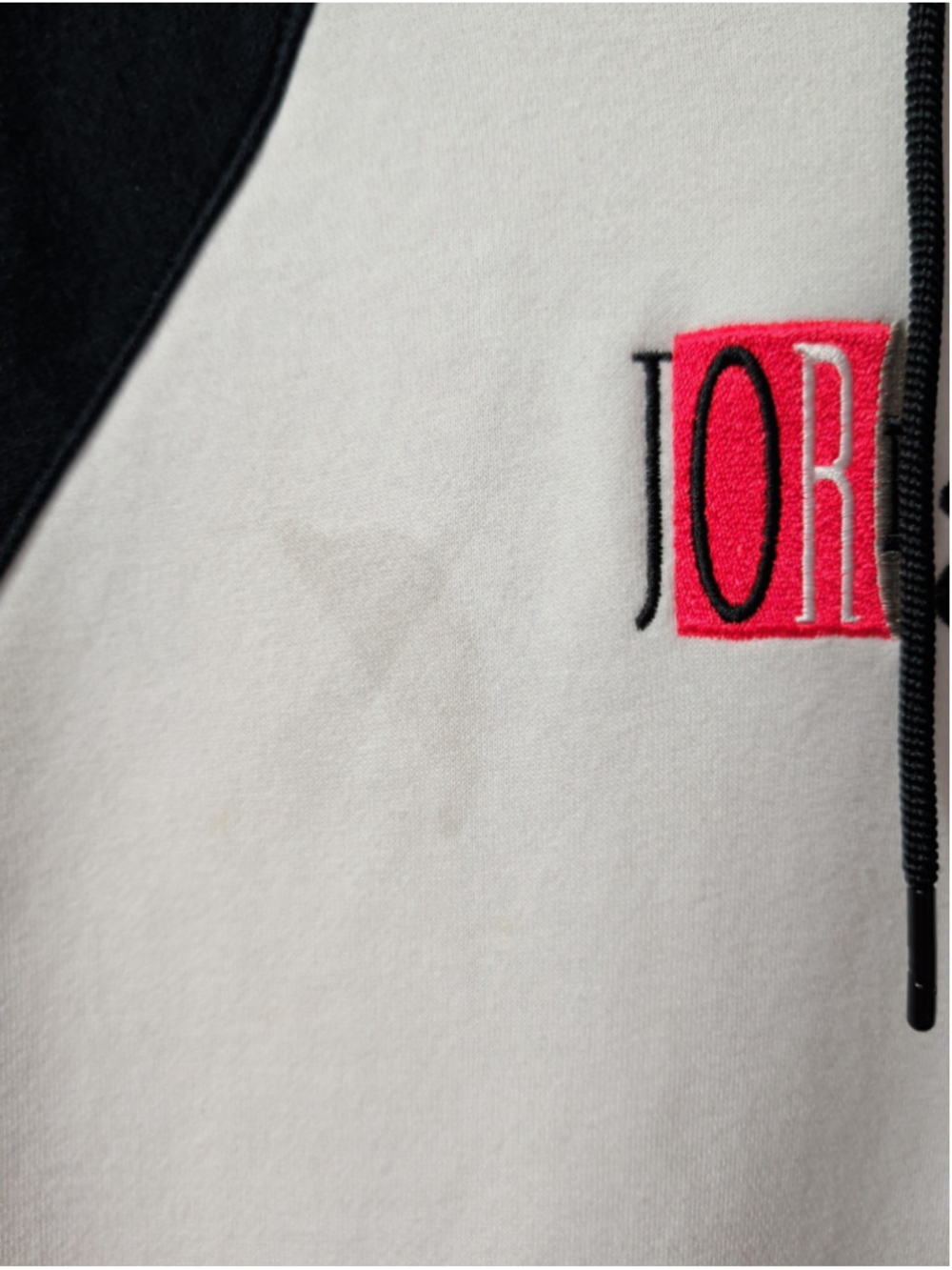 Air Jordan Hoodie Mens M Black White Sweatshirt Jumpman Embroidered Logo *Stains - Picture 3 of 12